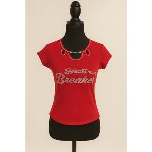 Forever 21 Heartbreaker Rhinestone Red Top - Women's Size Small